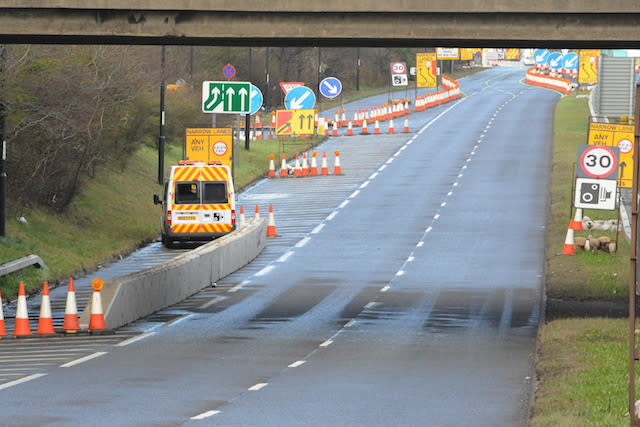 A mobile speed camera van on the A1058 coast road near Tynemouth.