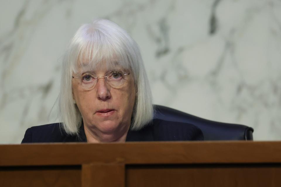 WASHINGTON, DC - Sen. Patty Murray, D-Wash., participates in a Senate Health, Education, Labor and Pensions Committee hearing on Capitol Hill, July 13, 2022. (Photo by Kevin Dietsch/Getty Images)