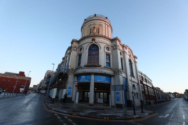 The famous Winter Gardens venue in Blackpool has been converted for use as a Covid vaccination centre (Peter Byrne/PA)