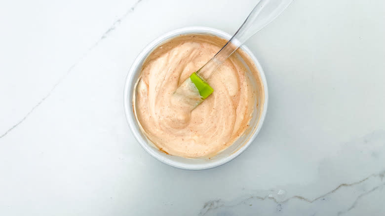 sriracha mayo in bowl