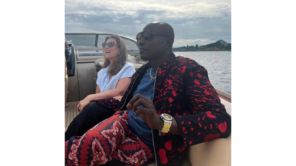 Durek Verrett on a boat with Princess Martha Louise