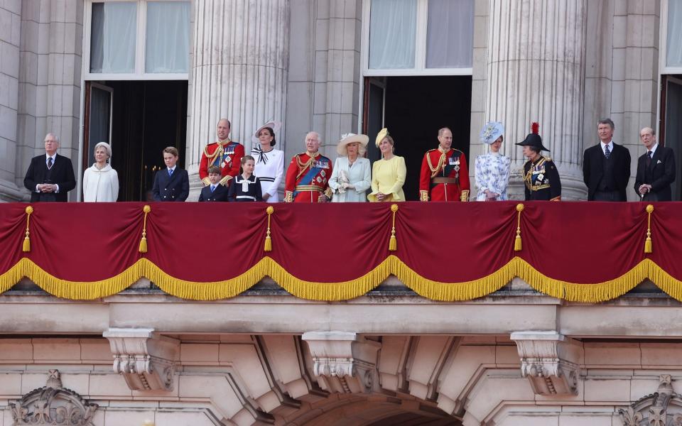 This year's Palace balcony line-up for Trooping the Colour