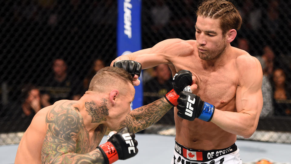 Sam Stout, pictured here in action in the UFC in 2015.