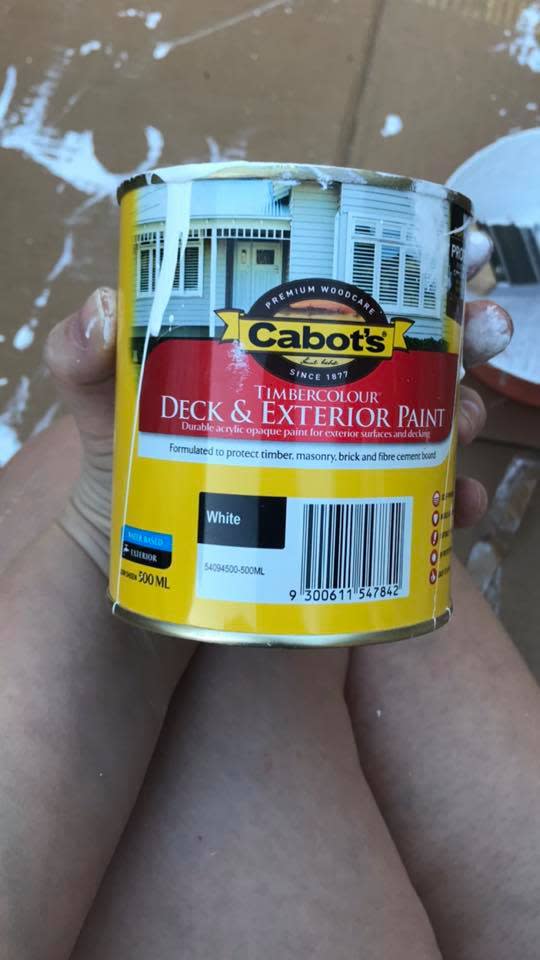 Whitney used a $15 tin of paint from Bunnings to transform the furniture. Photo: Facebook (supplied).