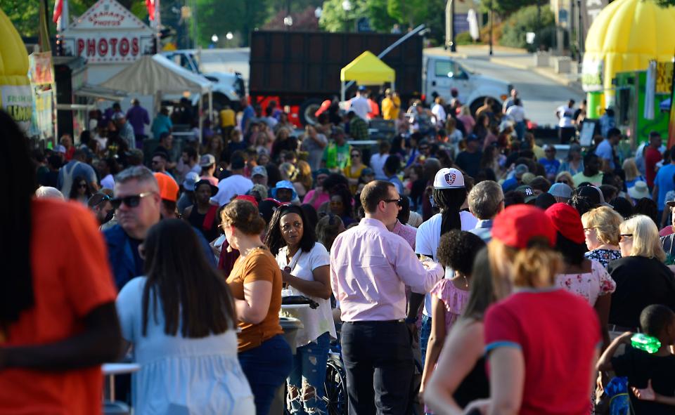 Spring Fling returned to Spartanburg this weekend. Friday night's activities featured the Criterium bike races, food trucks,  and music in downtown Spartanburg. 