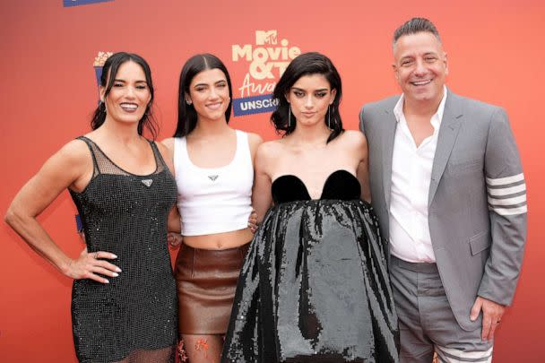 PHOTO: Heidi D'Amelio, Charli D'Amelio, Dixie D'Amelio and Marc D'Amelio attend the 2022 MTV Movie & TV Awards in Santa Monica, Calif., June 5, 2022. (Jeff Kravitz/Getty Images, FILE)