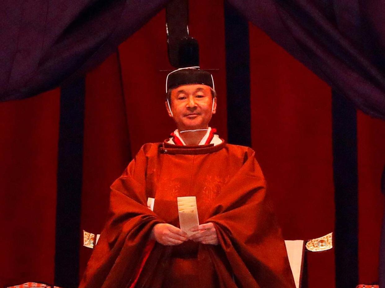 Emperor Naruhito officially proclaims his ascension to the throne: POOL/AFP via Getty Images