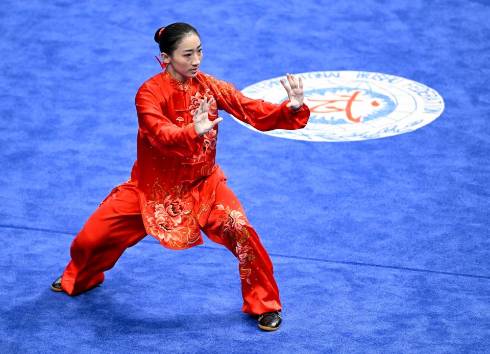 Singapore wushu athlete Zeanne Law at the 2023 Hangzhou Asian Games.