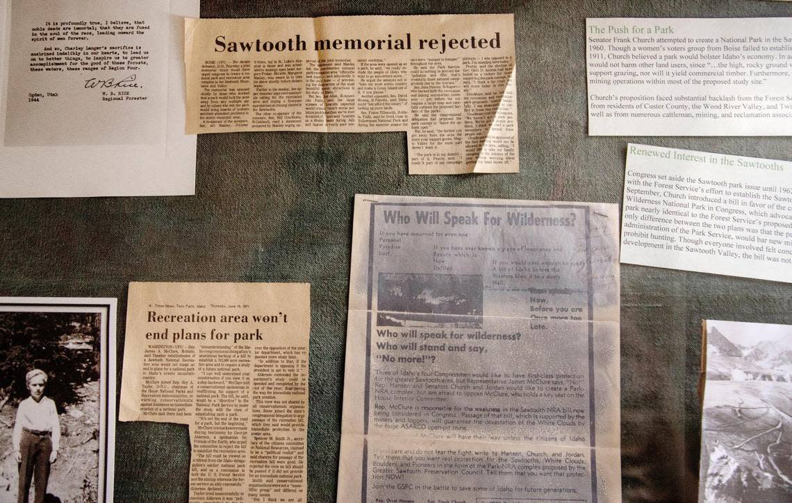 The Stanley Museum keeps a display of articles describing the process of protecting the mountains around Stanley and ultimately creating the Sawtooth National Recreation Area.