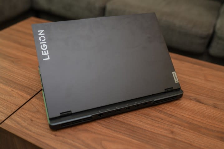 The lid on the Lenovo Legion Pro 5.