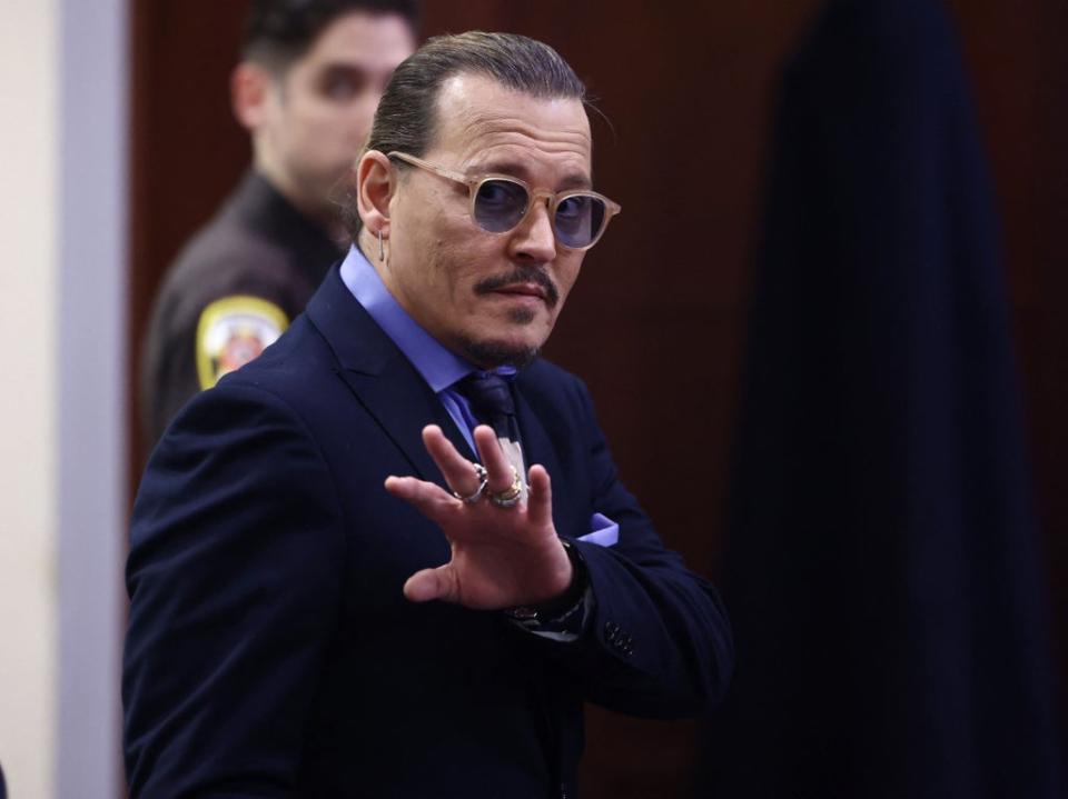 Johnny Depp en el Tribunal del Condado de Fairfax, el 5 de mayo de 2022 (AFP/Getty)