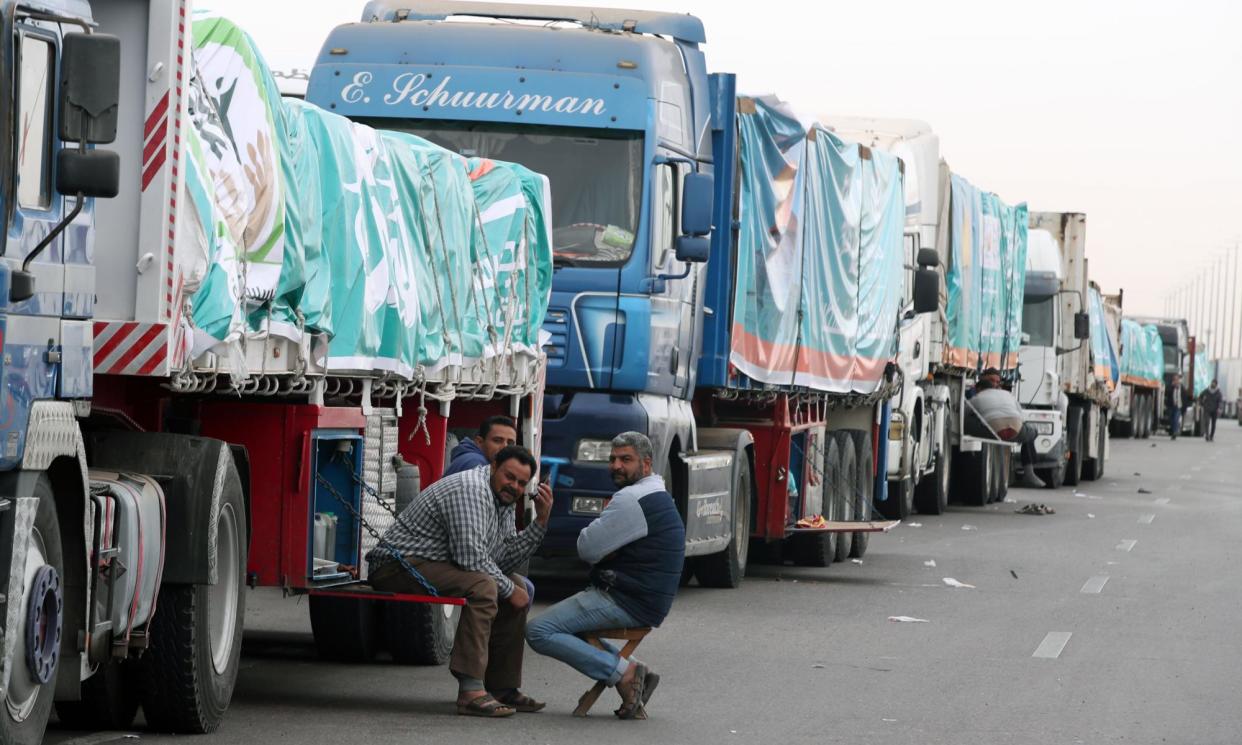 <span>Humanitarian organisations have increasingly despaired at the tiny trickle of aid permitted into Gaza.</span><span>Photograph: Khaled Elfiqi/EPA</span>