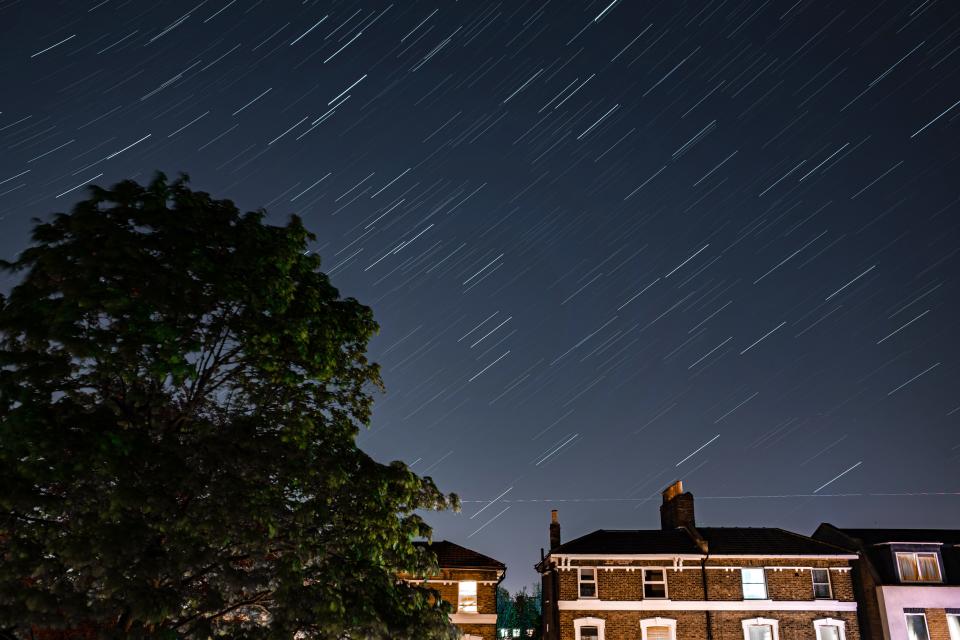 Stars illuminate the sky on a clear night in Forest Hill on April 20, 2020 in London, England during the Lyrid meteor shower. Multiple exposures were combined in camera to produce this image.
