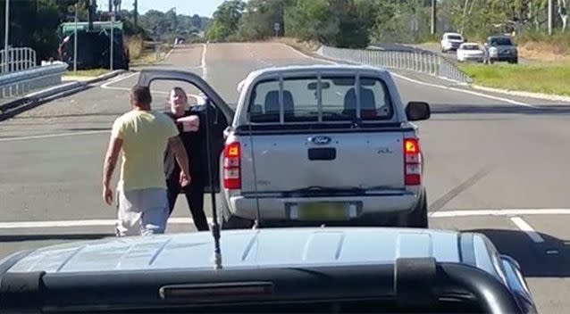 The alleged road rage incident was caught on camera. Source: 7 News