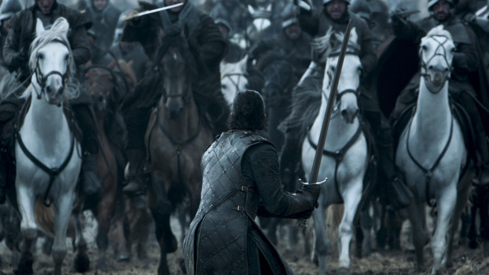 Kit Harington's Jon Snow faces down the enemy in Game of Thrones' epic Battle of the Bastards. (HBO)