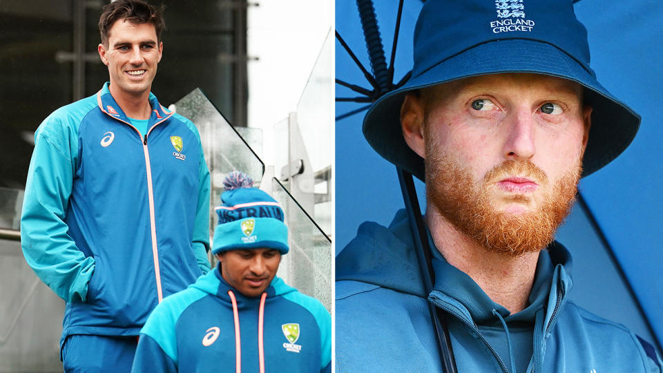 Pat Cummins and Ben Stokes after the fourth Ashes Test.