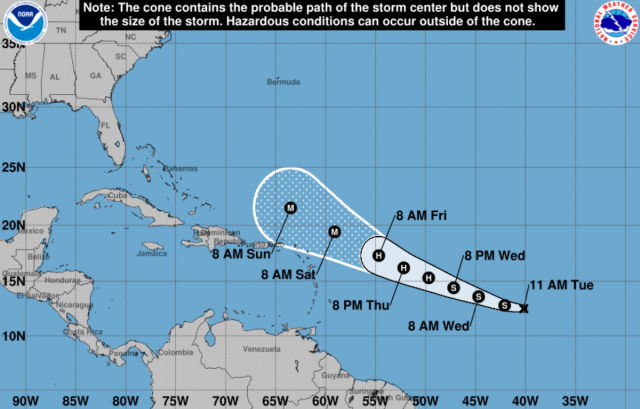 National Hurricane Center on X: 11 am AST: Hurricane #Lee is a large  hurricane and approaching New England and Atlantic Canada. Here are the Key  Messages. Visit  for details.   /