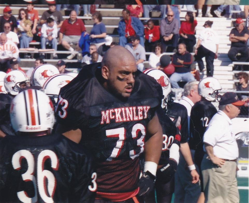 Antonio Hall in an undated photo from his career as a McKinley Bulldog offensive lineman.