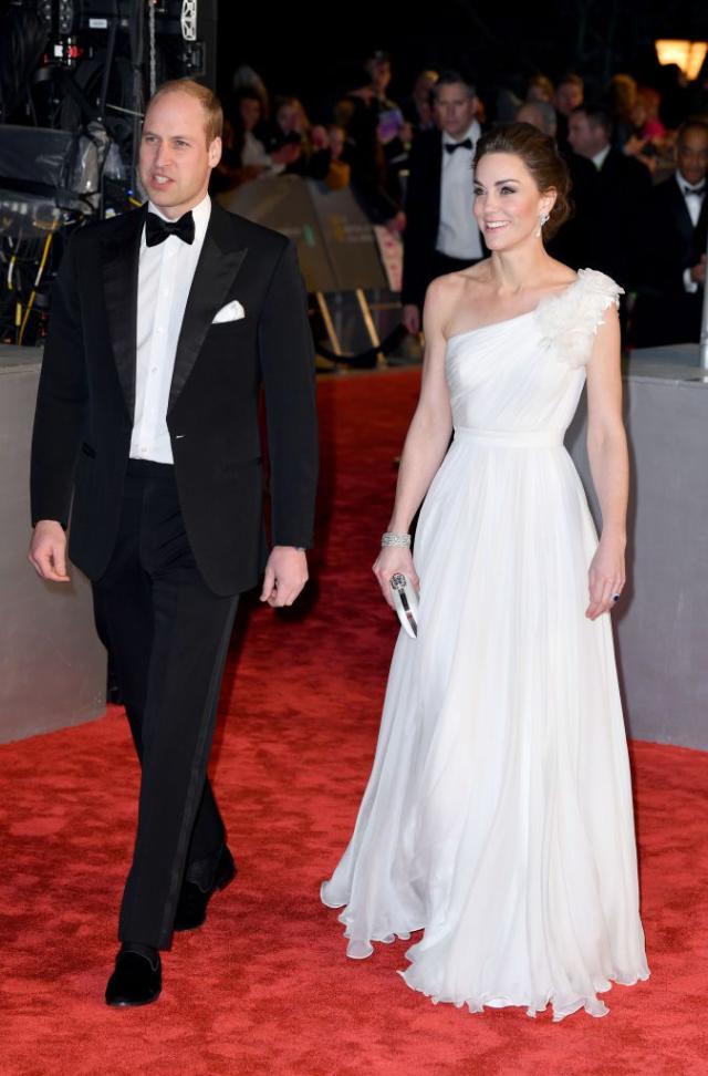 Kate Middleton Just Arrived at the BAFTAs Wearing the Dreamiest White Dress