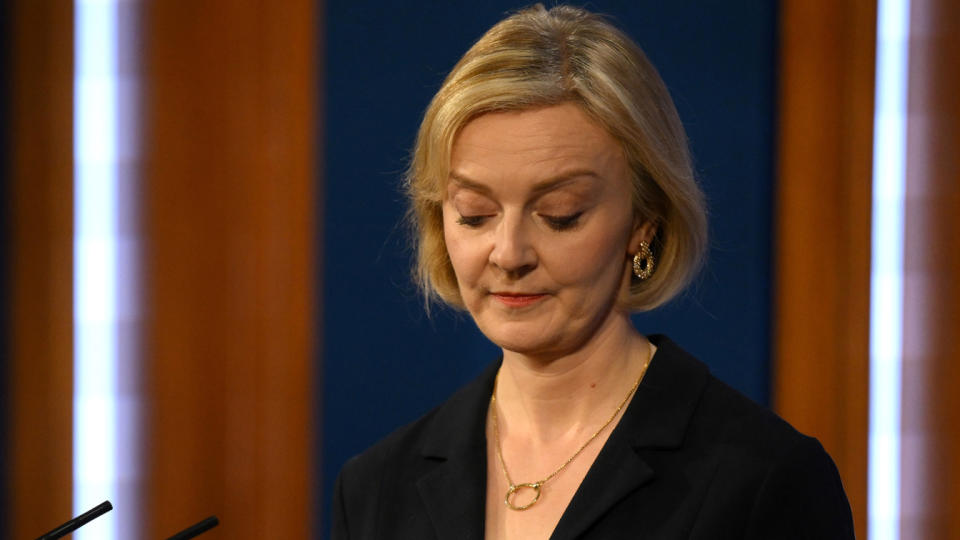 U.K. Prime Minister Liz Truss holds a press conference after firing her Chancellor of the Exchequer Kwasi Kwarteng. 