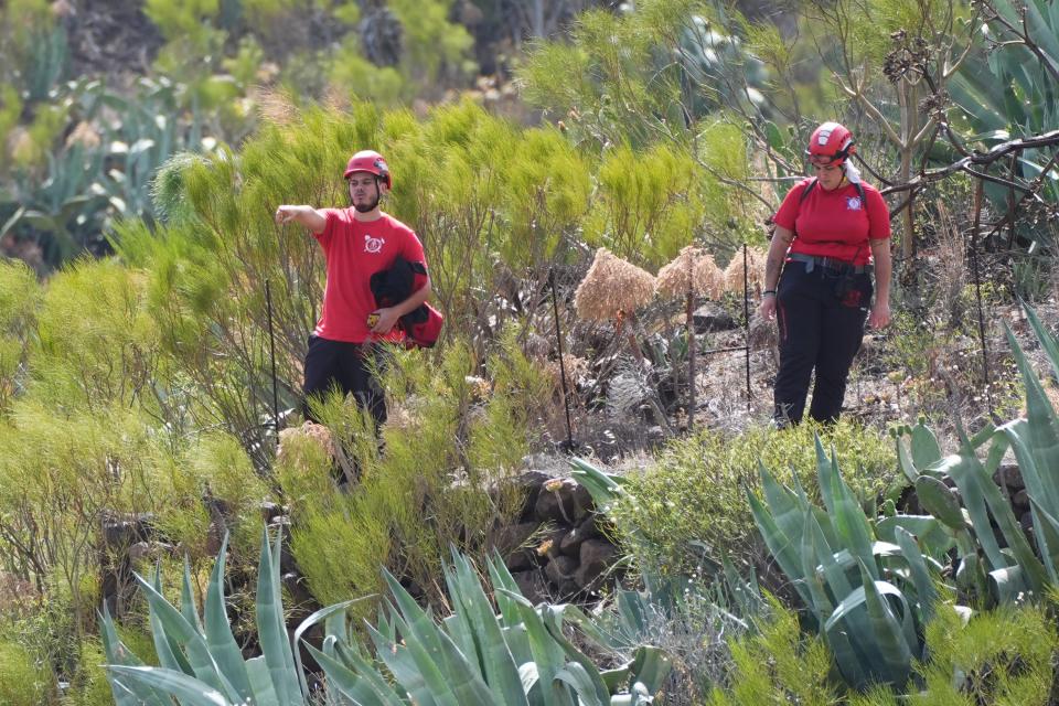 Firefighters search near to the village of Masca, Tenerife (James Manning/PA) (PA Wire)