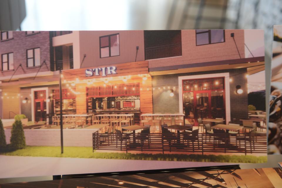 STIR Knoxville concept art shows patio seating will be available along Willow Avenue when the restaurant and oyster bar opens July 31 in the Old City. General manager Myrandia Hankal told Knox News garage doors will open up the restaurant, which will have a "rustic urban feel to it."