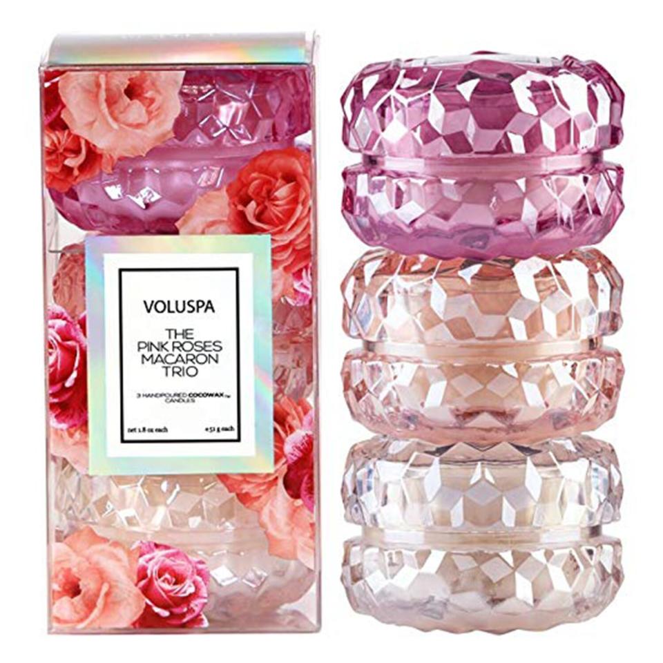 Voluspa Roses Macaron Trio Gift Set