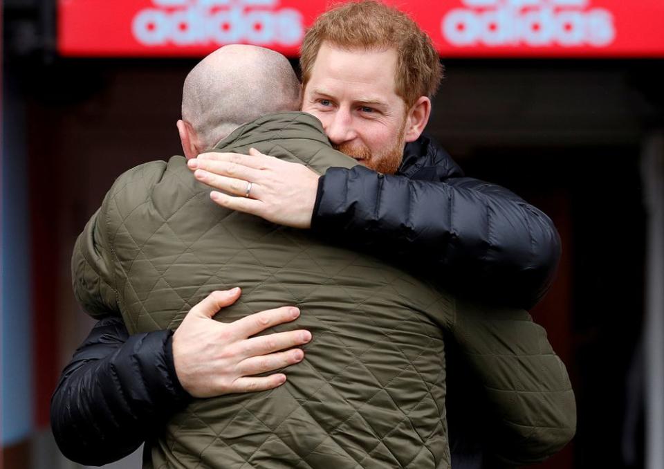 Prince Harry and Gareth Thomas | PETER NICHOLLS/POOL/AFP via Getty Images