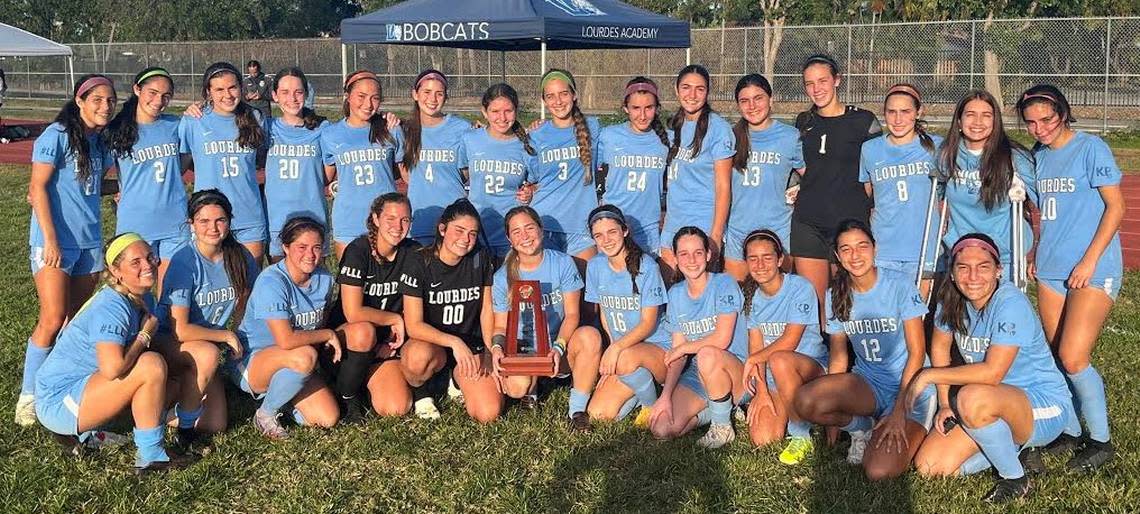 The Lourdes girls’ soccer team won a district title.