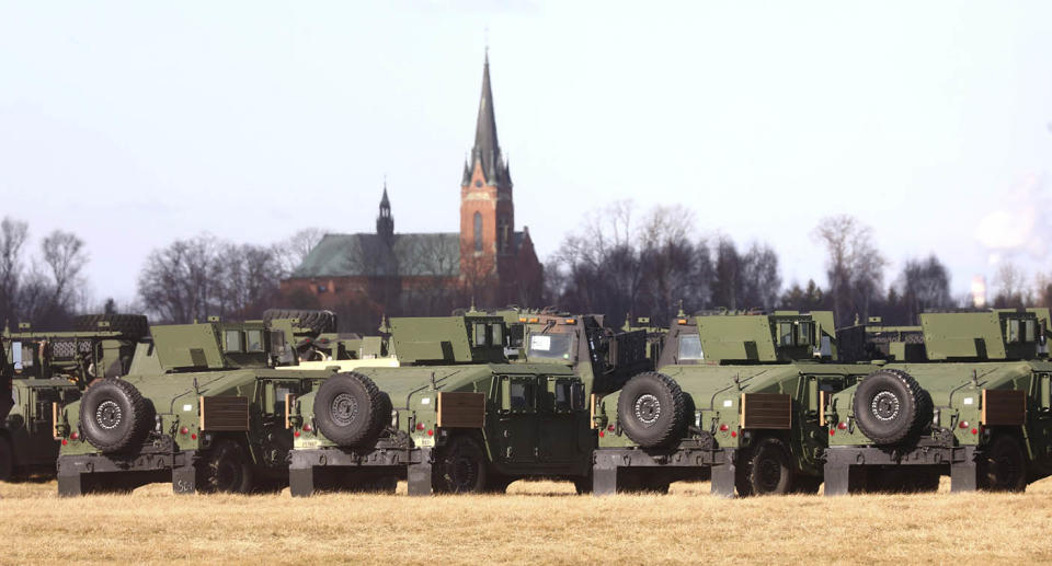 US troops in Poland after being deployed due to Ukraine - Russia tensions. 