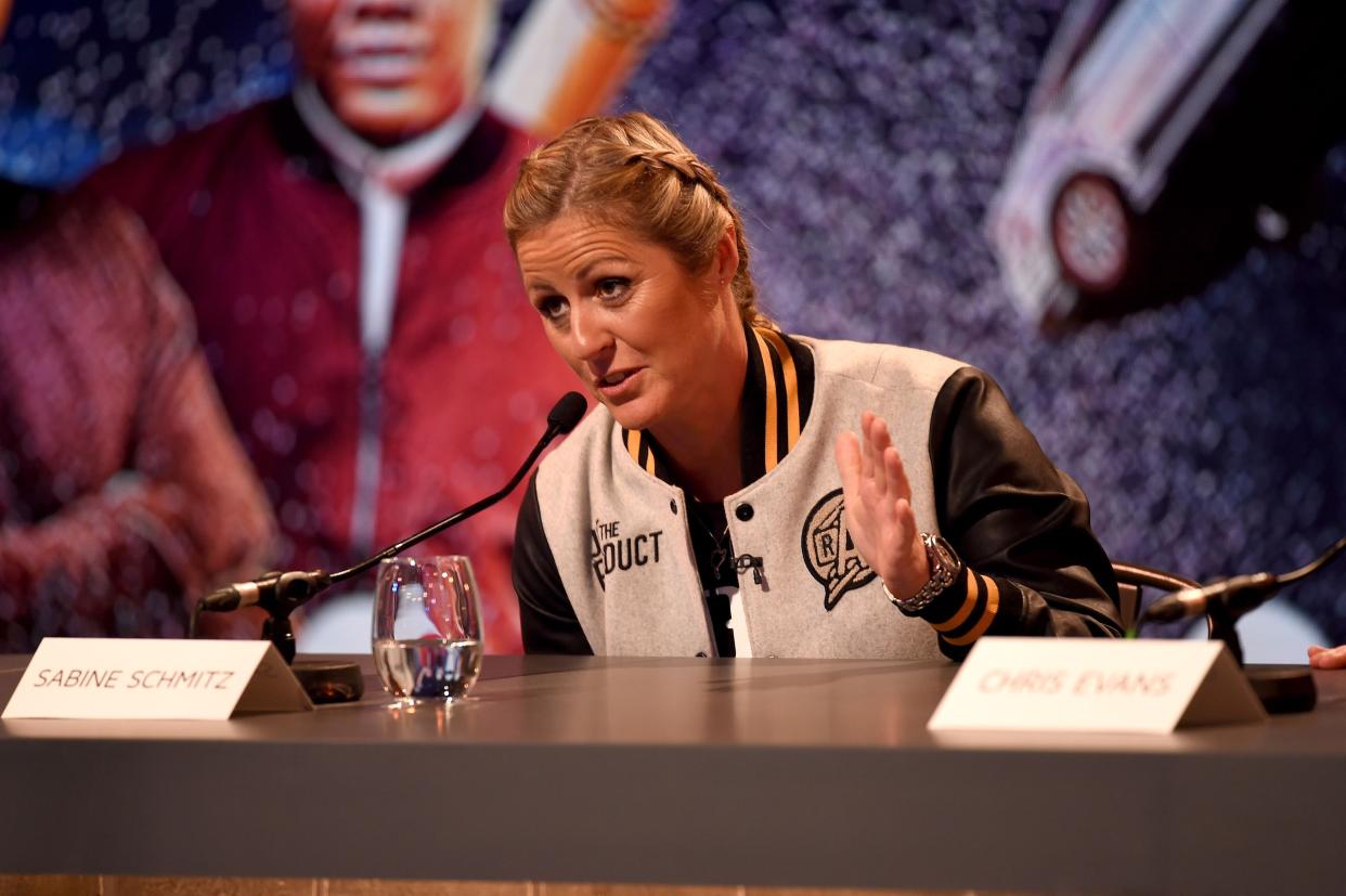 Top Gear presenter Sabine Schmitz answers media questions during the launch of the car show at Dunsfold Aerodrome in Surrey, which returns to BBC Two on May 29 at 8pm.