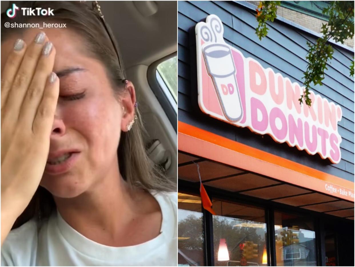 Shannon Heroux, 32, said in emotional TikTok videos that she was denied service at Dunkin’ Donuts because they didn’t believe she was deaf (TikTok / Shannon Heroux / Getty)