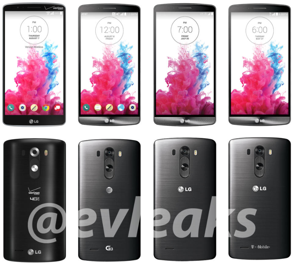 These are each of the different LG G3 models launching in the U.S.
