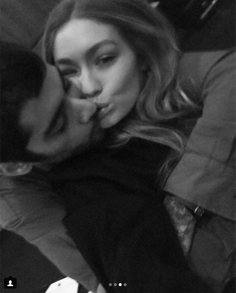 The last photo Gigi shared shows the two of them sharing a kiss. Source: Instagram/GigiHadid