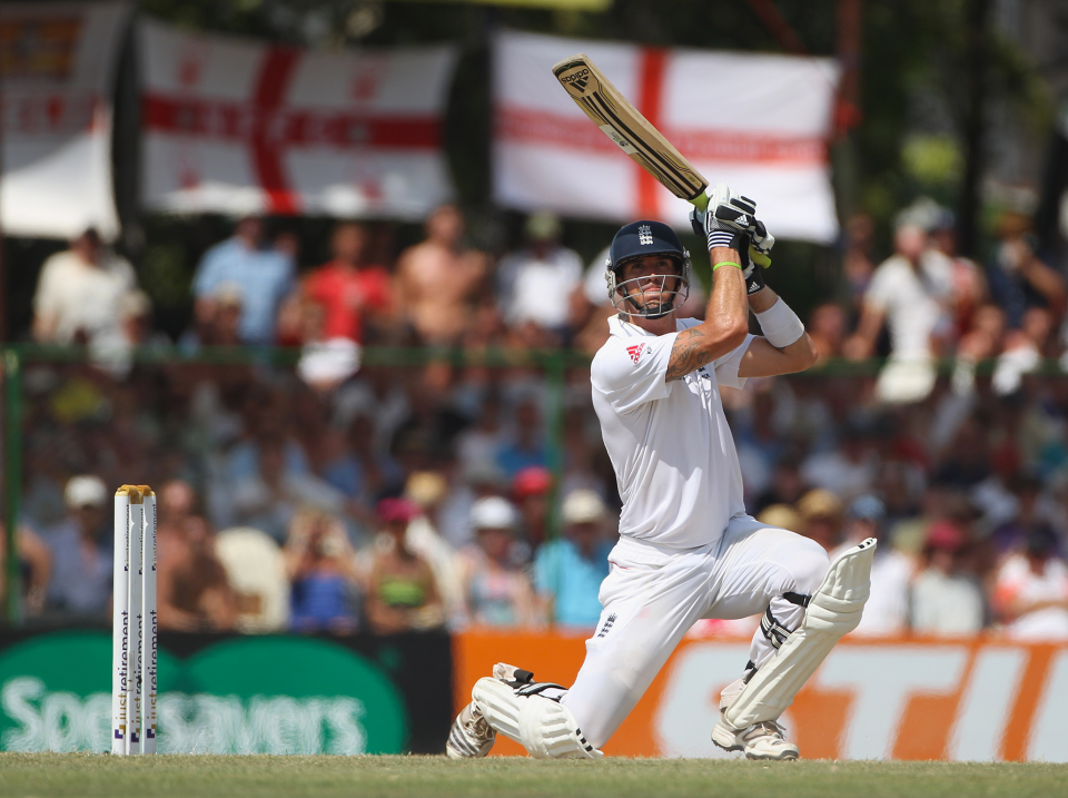 Pietersen pictured in what he considered his greatest Test innings, against Sri Lanka in Colombo in 2012: Getty