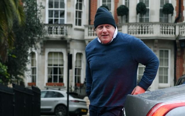 Boris Johnson, the former prime minister, is pictured running in central London this morning - Andy Rain /Shutterstock 