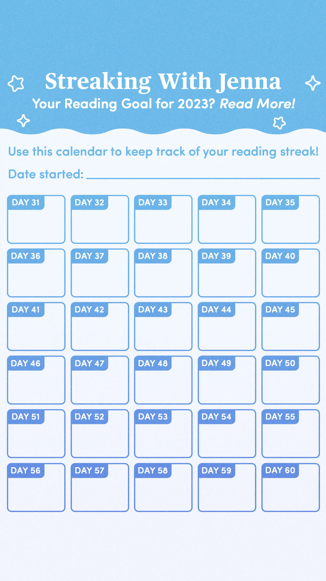 Calendar to track reading  (TODAY Illustration)