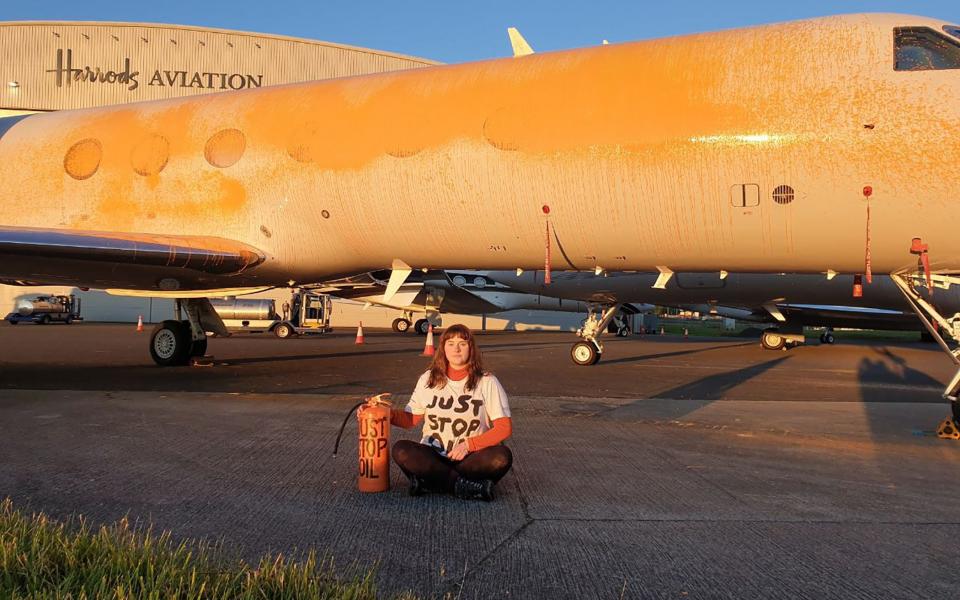 Just Stop Oil protesters sprayed orange paint on private jets at Stansted Airport in June