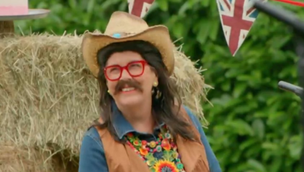 Prue Leith dresses up in the first episode of Bake Off  (Channel 4)