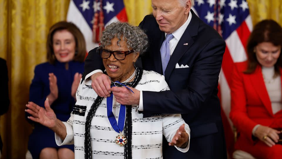 President Joe Biden awards the Medal of Freedom to educator and activist Opal Lee during a ceremony in the East Room of the White House on May 3, 2024 in Washington, DC. - Kevin Dietsch/Getty Images