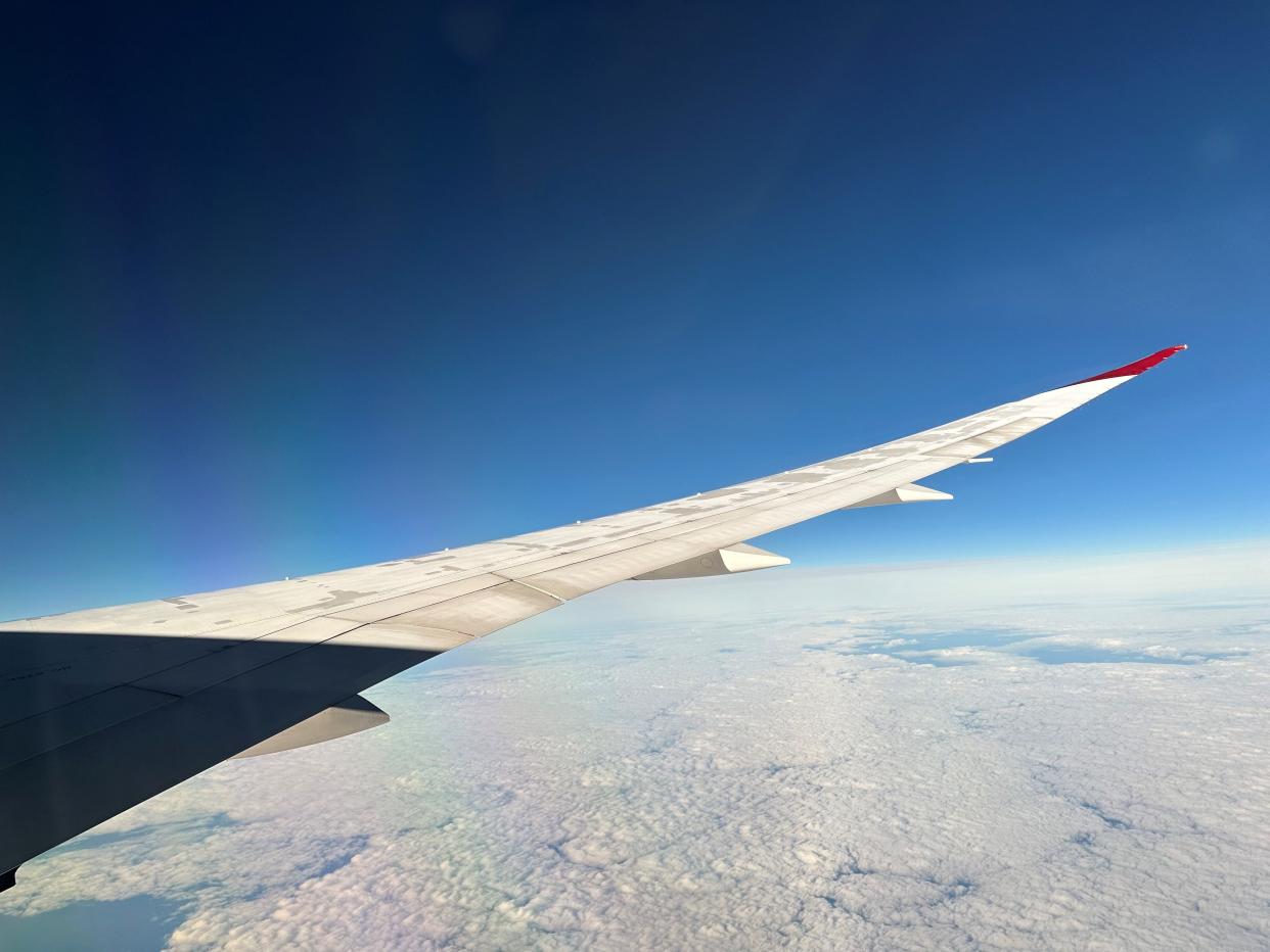 The view out the window from Virgin Atlantic flight 100.