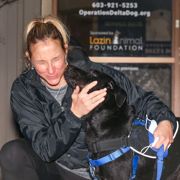 Christine, a veteran, and Sully, a dog from Operation Delta Dog