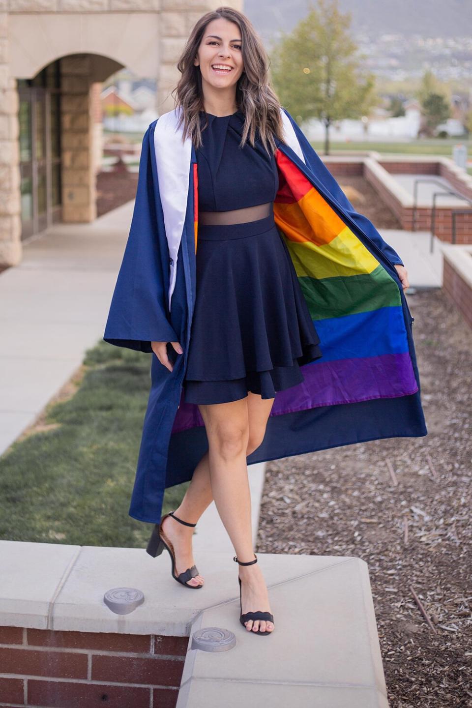 Jillian Orr, BYU Graduate Sews Rainbow Flag Into Graduation Gown to Protest School’s LGBTQ Policies