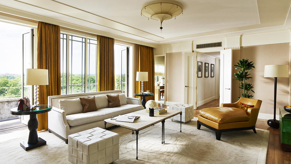 The Harlequin Penthouse's living room at The Dorchester