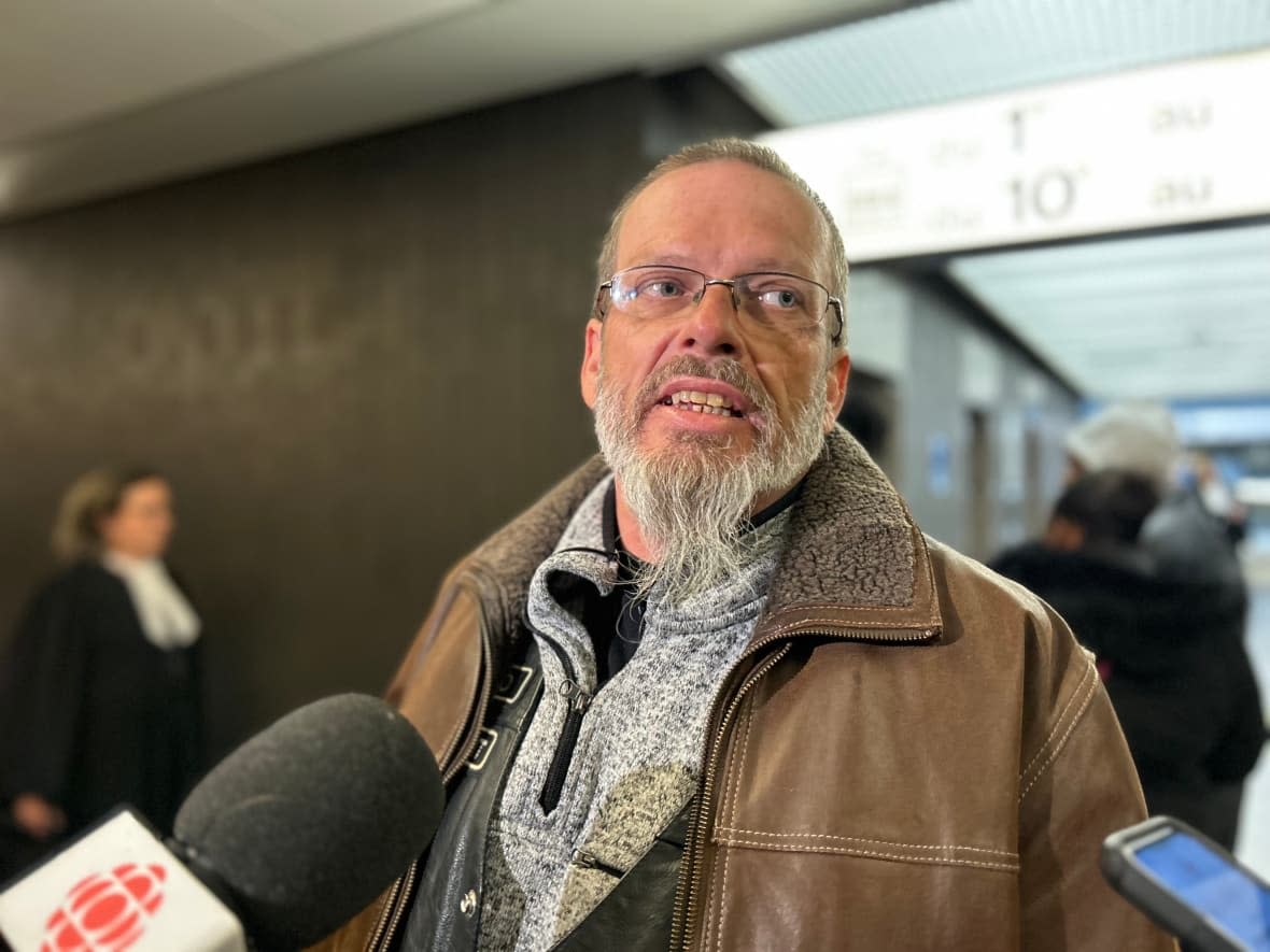 Mario Roy, a member of Farfaadas who helped instigate a blockade in the Louis Hyppolyte-Lafontaine tunnel in March 2021, says he will appeal the guilty charges of mischief and conspiracy. (Steve Rukavina/CBC - image credit)