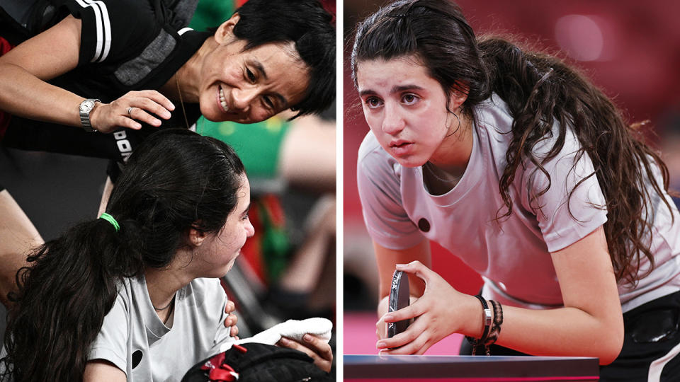 Syria's Hend Zaza, 12, took a selfie with 39-year-old table tennis opponent Liu Jia after their match at the Tokyo Olympics.