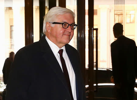 German Foreign Minister Frank-Walter Steinmeier arrives for talks on the crisis in eastern Ukraine in Minsk, Belarus, November 29, 2016. REUTERS/Vasily Fedosenko