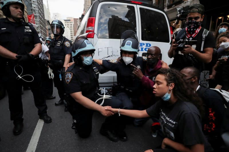 FILE PHOTO: Protest against the death in Minneapolis police custody of George Floyd, in New York