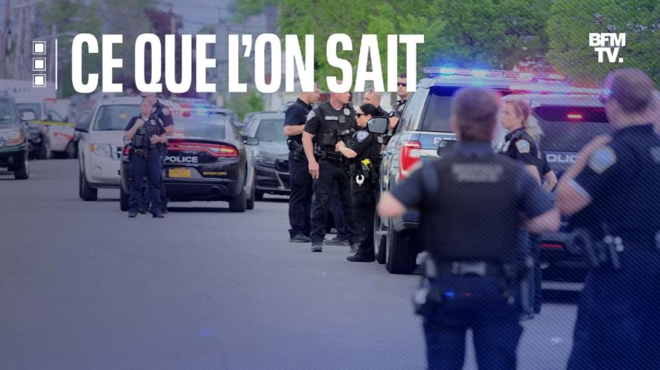 Des policiers mobilisés à proximité du supermarché 