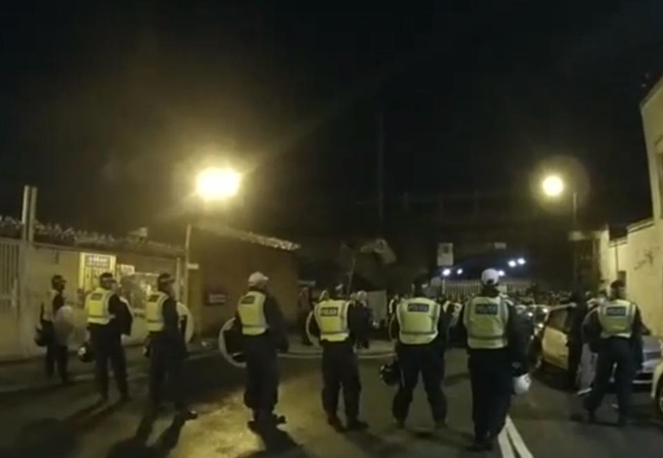 Officers at the scene in Nursery Road